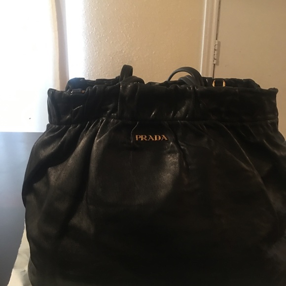 prada black leather purse